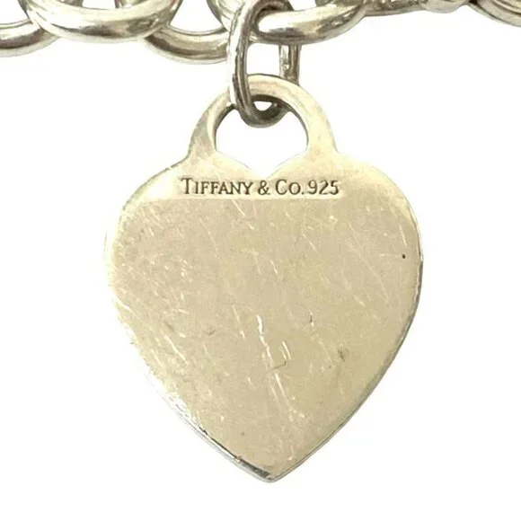 Tiffany & Co. Heart Tag Chain Bracelet Bangle s - Picture 2 of 6